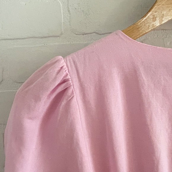 ForEver new Melbourne Midi dress High low Coquette Feminine Baby pink 4 - Picture 15 of 16